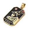 Ion Plating(IP) 304 Stainless Steel Enamel Pendants STAS-Q003-01G-018-3