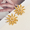 201 Stainless Steel Glass Seed Beaded Stud Earrings for Women BQ4917-5