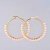 Beaded Hoop Earrings EJEW-JE03830-03-2