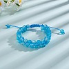 Sparkling Round Glass Braided Bead Bracelet BJEW-SW00082-03-3