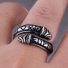 Titanium Steel Word Open Cuff Ring FIND-PW0020-16F-3