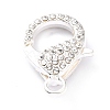 Alloy Rhinestone Lobster Claw Clasps PALLOY-L166-01S-2