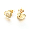 Brass Micro Pave Cubic Zirconia Stud Earrings EJEW-I234-01G-O-2