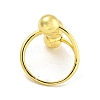 Round Rack Plating Brass Cuff Rings for Women RJEW-G330-69G-3