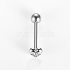316L Surgical Stainless Steel Micro Pave Clear Cubic Zirconia Tongue Rings FS-WG6EDE0-03-4
