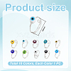 10Pcs 10 Colors Copper Wire Wrapped Flat Round Evil Eye Lampwork Finger Rings RJEW-UN00052-3