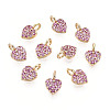 Brass Micro Pave Cubic Zirconia Charms KK-P157-14G-01B-NF-3