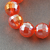 Electroplate Glass Bead Strands EGLA-R040-8mm-18-1