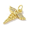 Rack Plating Brass Micro Pave Clear Cubic Zirconia Pendants KK-Z039-13G-2