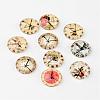 Clock Printed Glass Cabochons X-GGLA-A002-12mm-YY-3