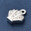 925 Sterling Silver Micro Pave Clear Cubic Zirconia Shell Shaped Charms STER-U009-09S-01-3