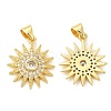 Brass Micro Pave Cubic Zirconia Pendants KK-P236-32G-1