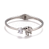 Clear Cubic Zirconia Elephant Cuff Bangle STAS-D165-03P-2