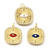 Brass Micro Pave Cubic Zirconia Pendants KK-U072-40B-G-1