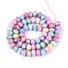 Anti-Tarnish Electroplate Rondelle Glass Beads Strands EGLA-T021-8mm-17-01-3
