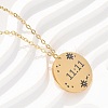 304 Stainless Steel Number 11:11 Pendant Necklaces NJEW-NH0002-01G-02-1