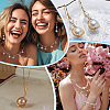 20Pcs Shell Pearl Round Copper Wire Wrapped Pendants PALLOY-PHE00006-5