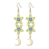 Star Glass Seed Beaded Dangle Earrings for Women EJEW-MZ00206-03-1