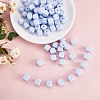 20Pcs Blue Cube Letter Silicone Beads 12x12x12mm Square Dice Alphabet Beads with 2mm Hole Spacer Loose Letter Beads for Bracelet Necklace Jewelry Making JX434O-3