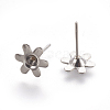 304 Stainless Steel Ear Stud Components STAS-G187-05P-2
