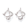 925 Sterling Silver Micro Pave Clear Cubic Zirconia Pendant Claw Cabochon Settings STER-N016-46P-1