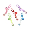 5Pcs Handmade Porcelain & Acrylic & Iron Pendant Decorations HJEW-YW00310-2