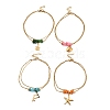 Dyed Natural Shell Chips Charms Anklet AJEW-G049-01G-1