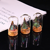 Natural Bismuth Carved Tower Healing Figurines with Glass Bottle DJEW-PW0013-36B-1