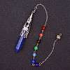 Natural Lapis Lazuli & Mixed Gemstone Bullet Pointed Dowsing Pendulums CHAK-PW0001-051J-1