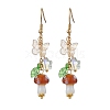 304 Stainless Steel Butterfly & Mushroom Dangle Earrings for Women EJEW-JE06235-02-1