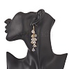 Glass Teardrop Cluster Dangle Earrings EJEW-JE05215-01-3