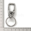 Tibetan Style 316 Surgical Stainless Steel Fittings with 304 Stainless Steel Key Ring FIND-Q101-08AS-03-3