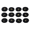 12Pcs 12 Styles Twelve Constellation Natural Obsidian Flat Oval Links Connector Charms G-K359-05D-1