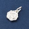 925 Sterling Silver Flower Charms with Jump Rings and 925 Stamp STER-M021-02S-02-2