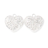 Hollow Tibetan Style Alloy Heart Pendants TIBEP-S095-S-RS-2