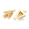 Christmas Theme Brass Pave Clear Cubic Zirconia Charms KK-T073-06G-2