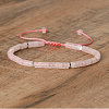 Natural Rose Quartz Beaded Braided Bracelets QH4784-8-1