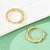 Bamboo Brass Micro Pave Clear Cubic Zirconia Hoop Earrings EJEW-D348-03G-4