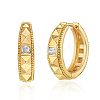 Brass Clear Cubic Zirconia Hoop Earrings FS-WGD9CCC-15-1