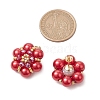 Glass Seed Beads Flower Stud Earrings EJEW-MZ00349-4