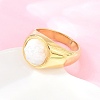 304 Stainless Steel Natural Moonstone Finger Rings RJEW-F203-02G-01-3