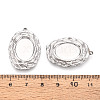 304 Stainless Steel Pendant Cabochon Settings STAS-T067-21P-3