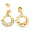 Rack Plating Brass Micro Pave Clear Cubic Zirconia Stud Earrings for Women EJEW-C125-21E-G-4