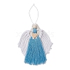 3Pcs 3 Colors Handmade Macrame Cotton Angel Hanging Ornaments HJEW-JM02760-3