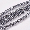 Electroplate Non-magnetic Synthetic Hematite Beads Strands X-G-J169B-4mm-02-1