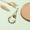 Teardrop Glass Seed & Synthetic Spinel Beads Pendant Decorations HJEW-MZ00024-03-2