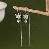 Elegant S925 Sterling Silver Butterfly Tassel Ear Thread TE5720-1