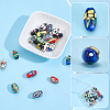 20Pcs 20 Colors Handmade Printed Porcelain Beads PORC-WR0001-03-3