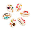 60Pcs 6 Style Printed Natural Cowrie Shell Beads SSHEL-CW0001-1