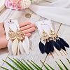 2Pairs 2 Colors Feather Chandelier Earrings EJEW-TA0001-81E-5
